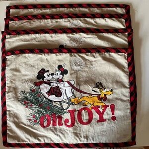 4 Disney's Mickey & Minnie Placemat by St. Nicholas Square Christmas Holiday
